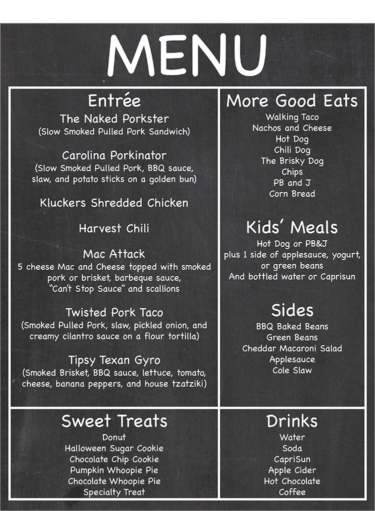 Harvest Cafe Menu